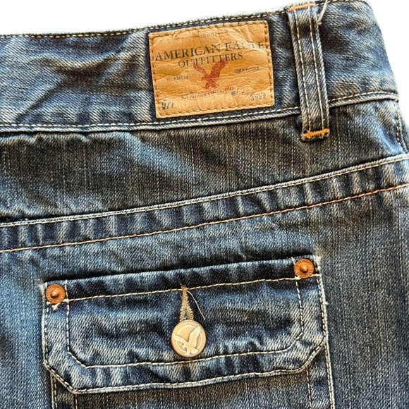 Y2K American Eagle Denim/Jean Mini Skirt Size 8 100% Cotton - Picture 3 of 5